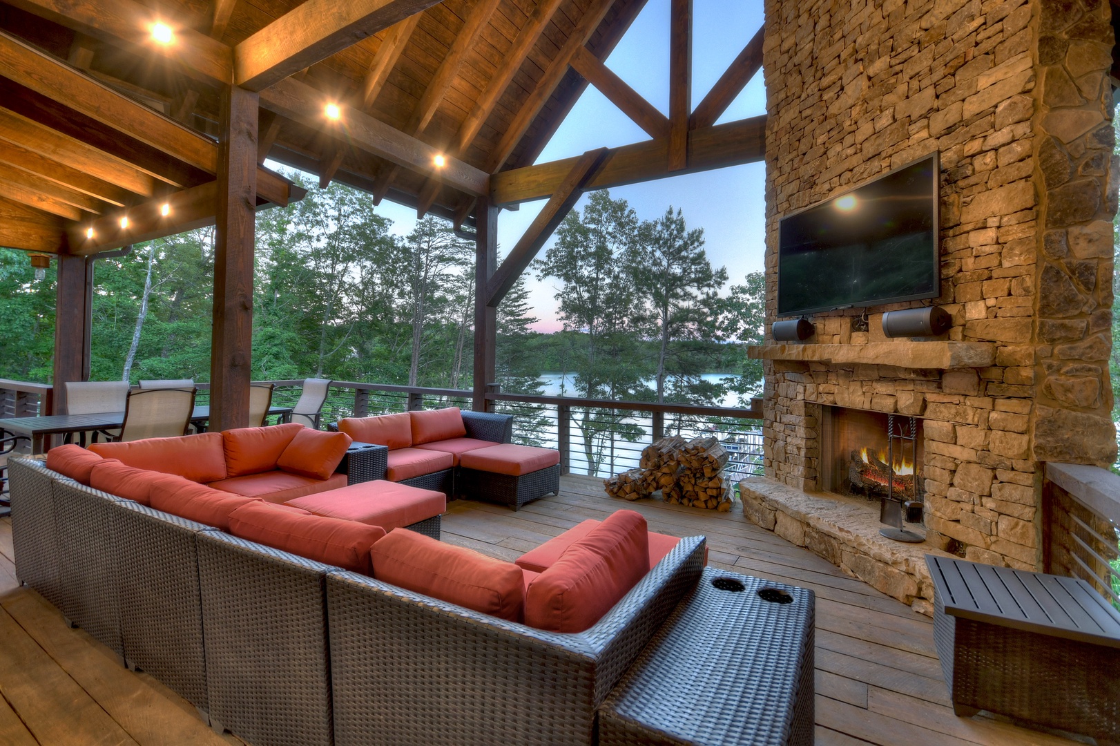 Nottely Island Retreat - Entry Level Deck with Lake Views