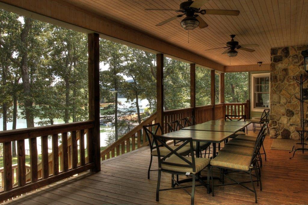 Blue Ridge Lake Retreat - Entry Level Deck Dining Table