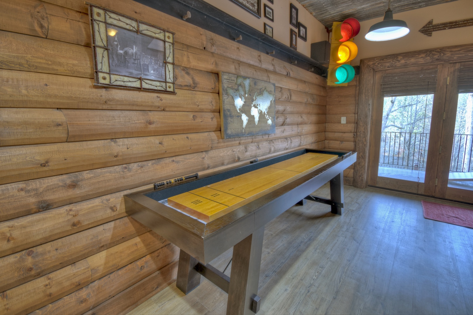 River Lodge- Lower level game area with shuffleboard