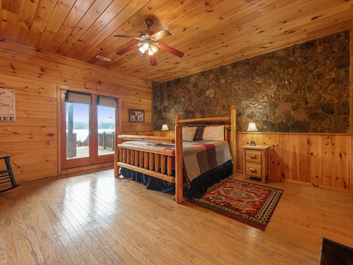 Medley Sunset Cove- Lower level king bedroom with deck access