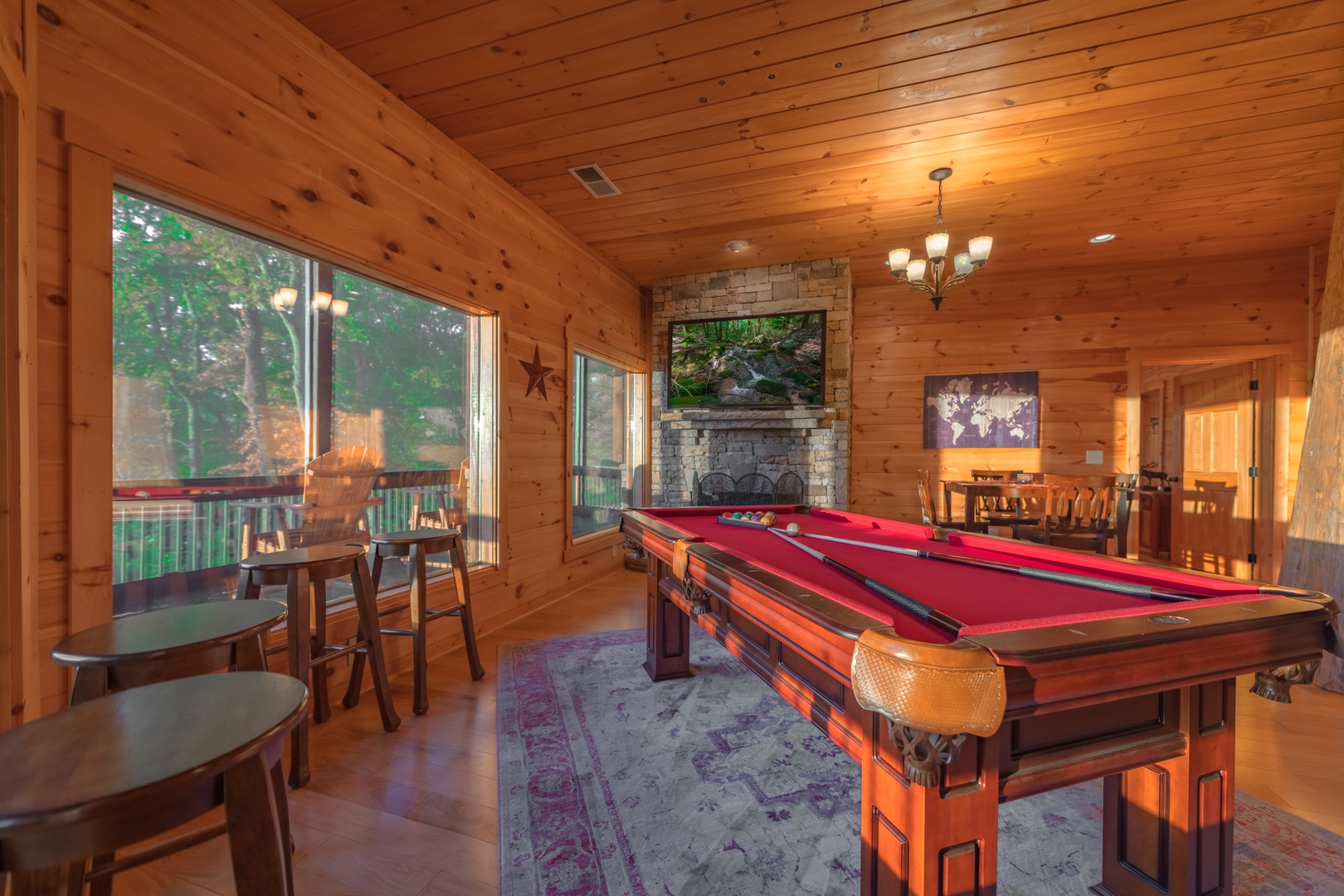 Saddle Lodge - Lower Level Game Room Pool Table