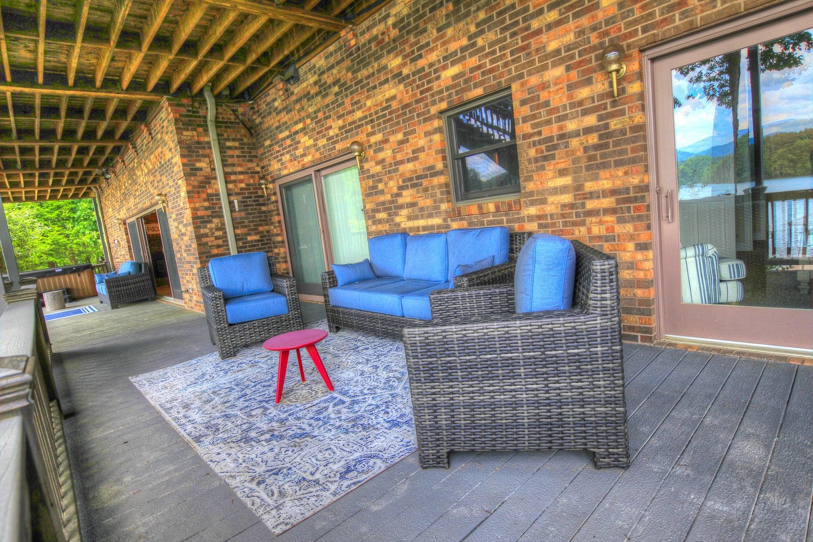 Blue Ridge Lakeside Chateau - Lower Level Deck Lounge Area