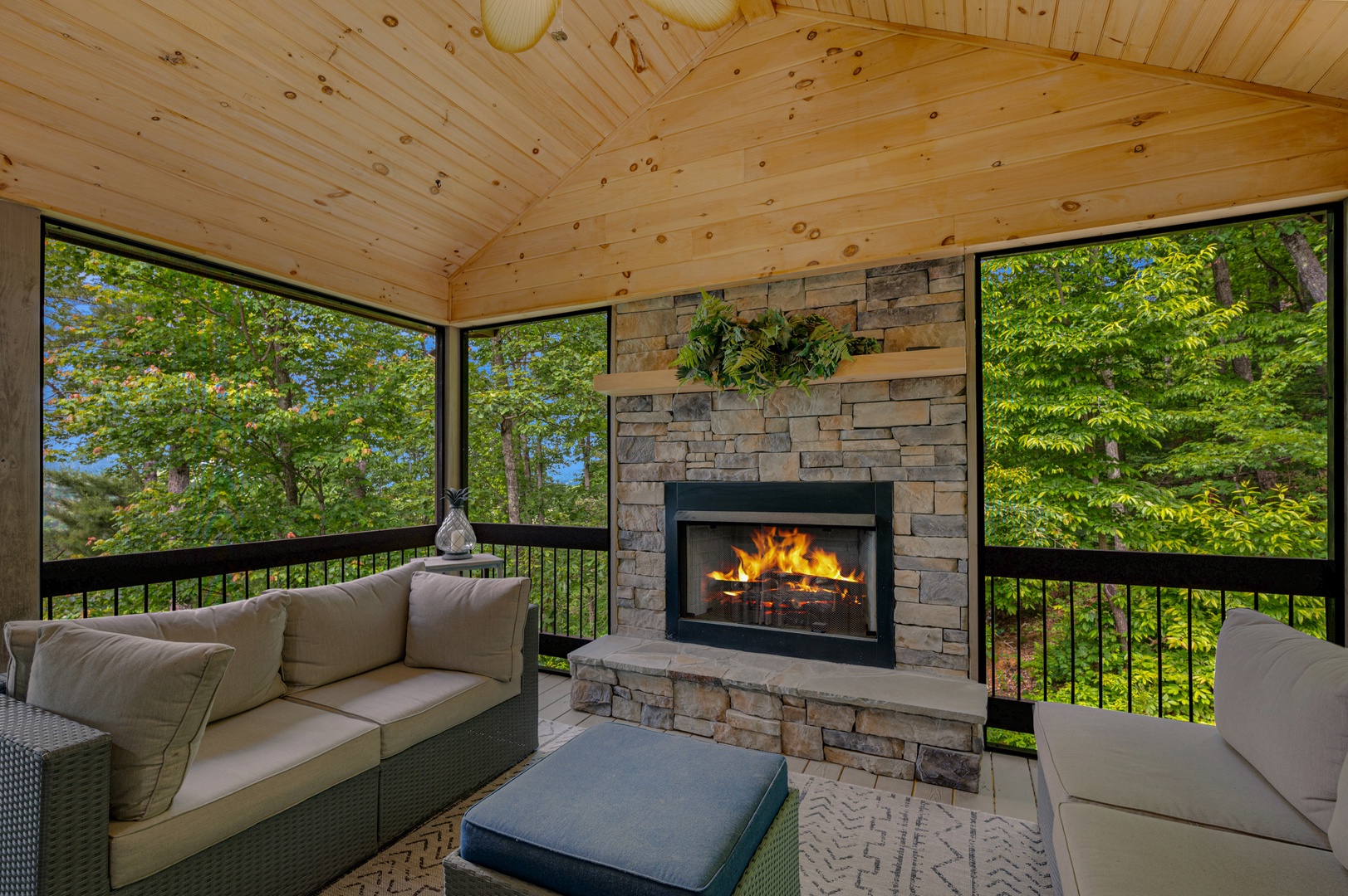 Happy Hour Heights - Entry Level Deck Fireplace