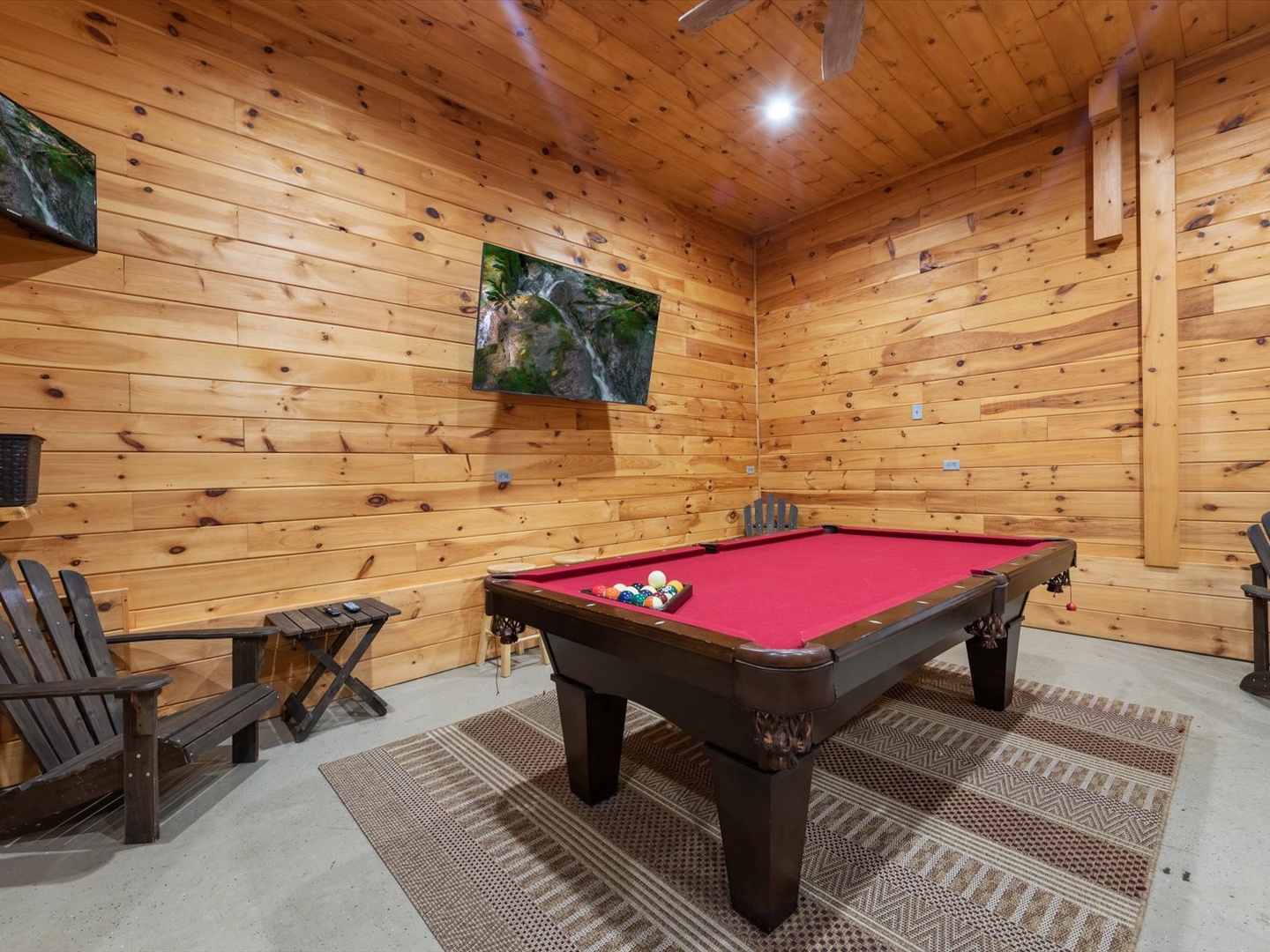 Moonlight Retreat- Entertainment room with a pool table and TV