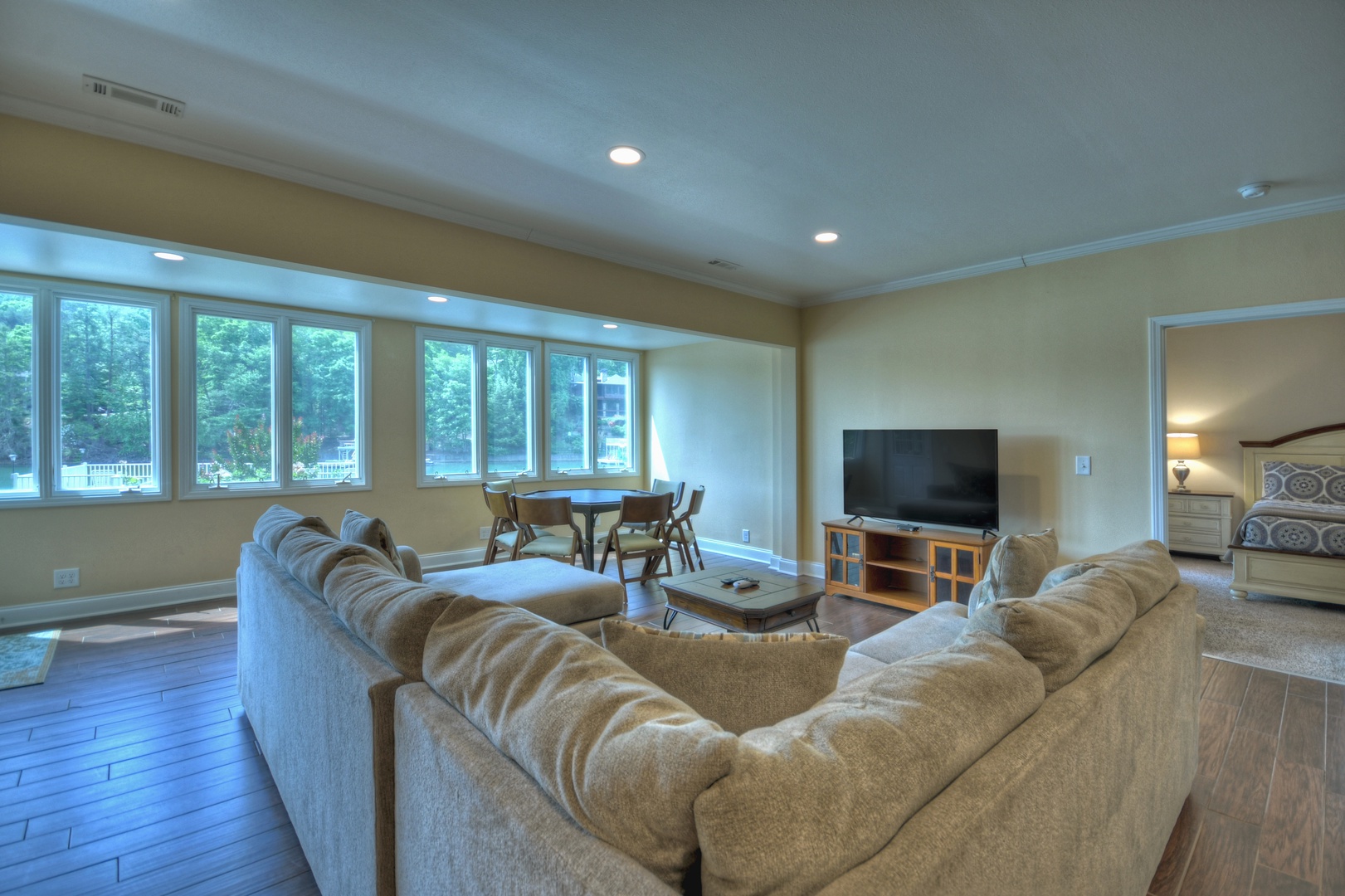 Jump Right In- Main level living room with a TV and seating area