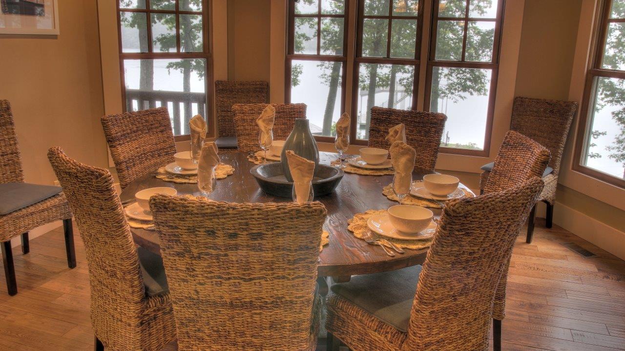 Blue Ridge Lake Retreat - Dining Table with Lake Views