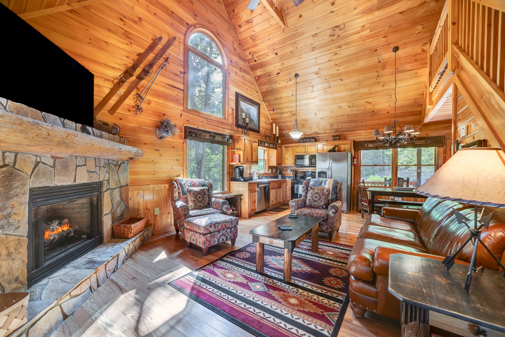 Wise Mountain Hideaway - Family Room and Fireplace