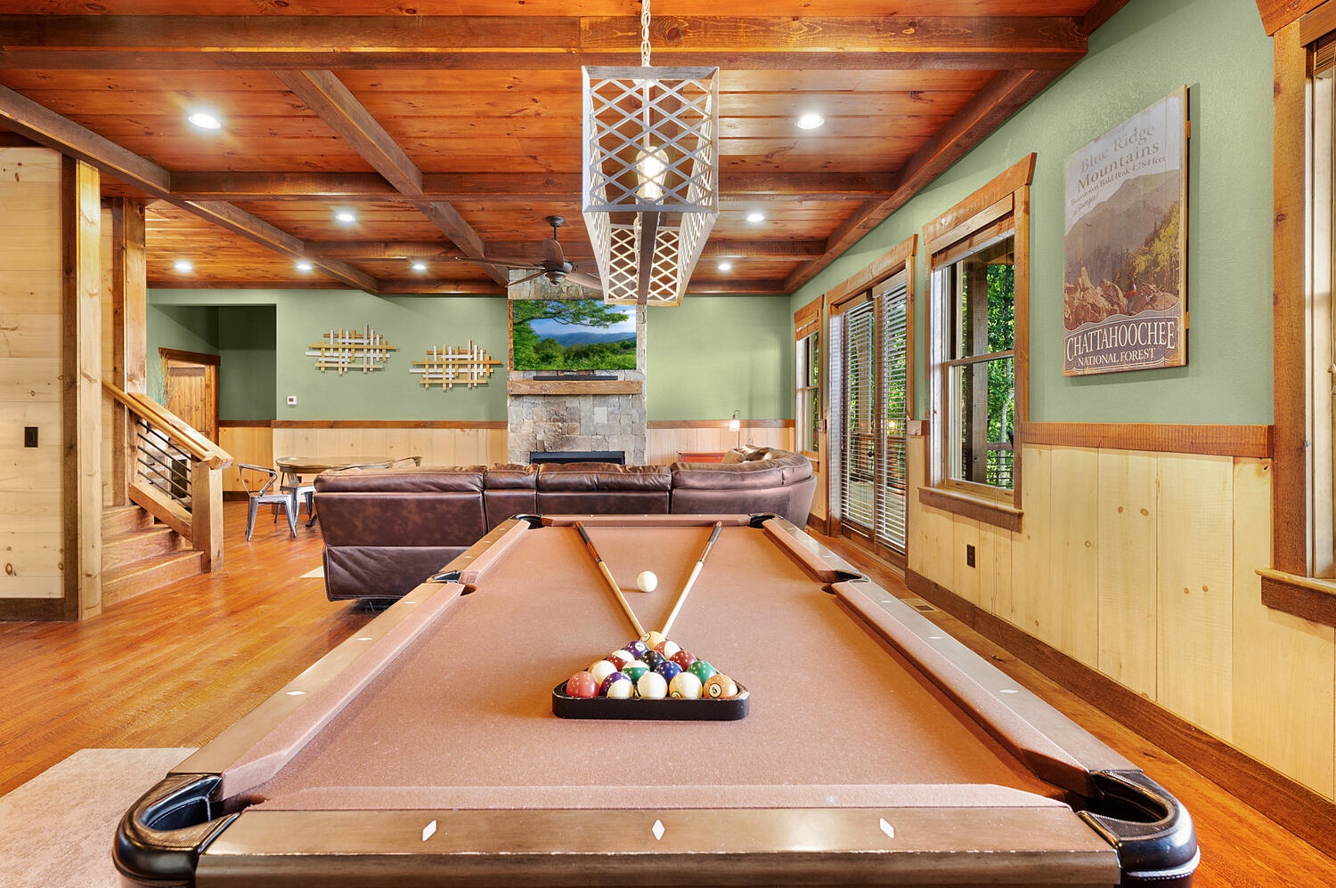 All Decked Out- Lower level pool table
