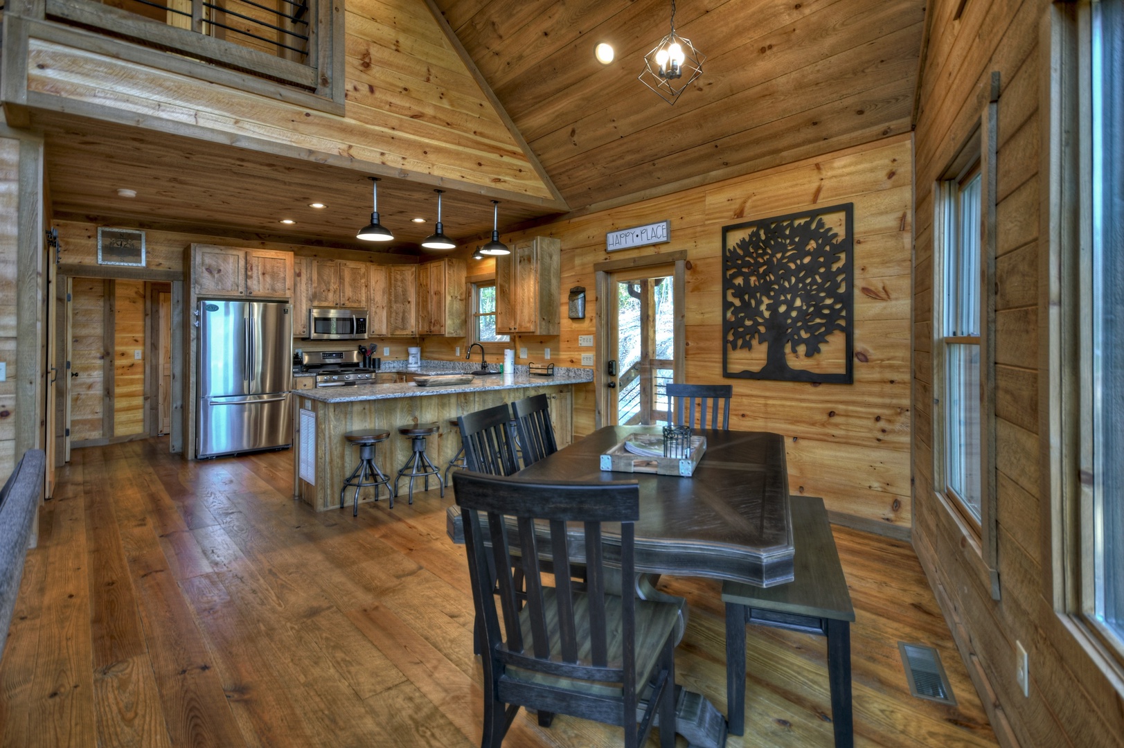 Cedar Ridge- Dining area with view of the kitchen