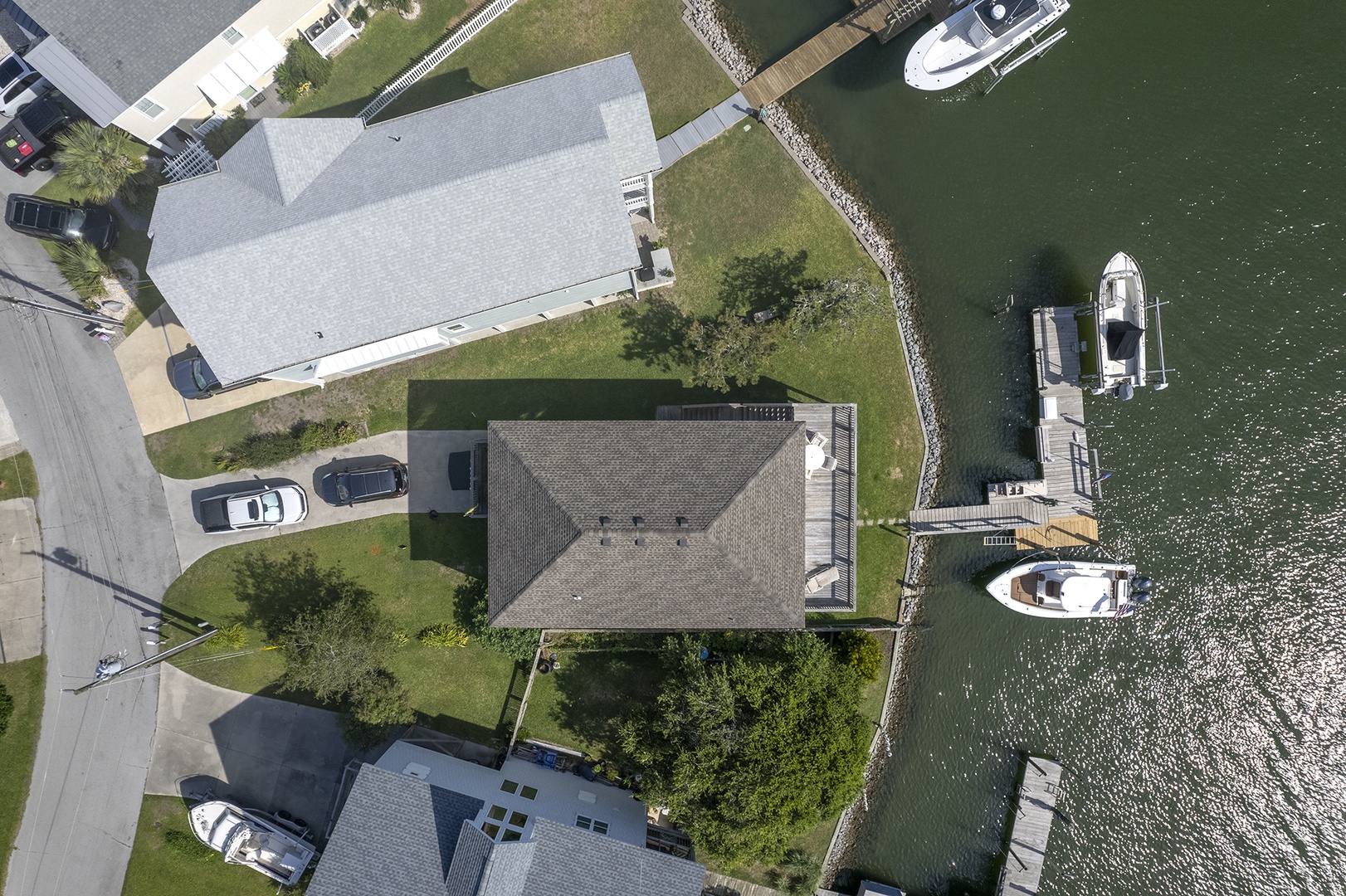 Aerial View of the House and Dock
