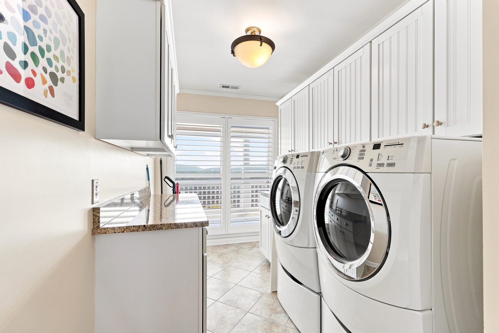 Blue Chair Stays | Laundry Area