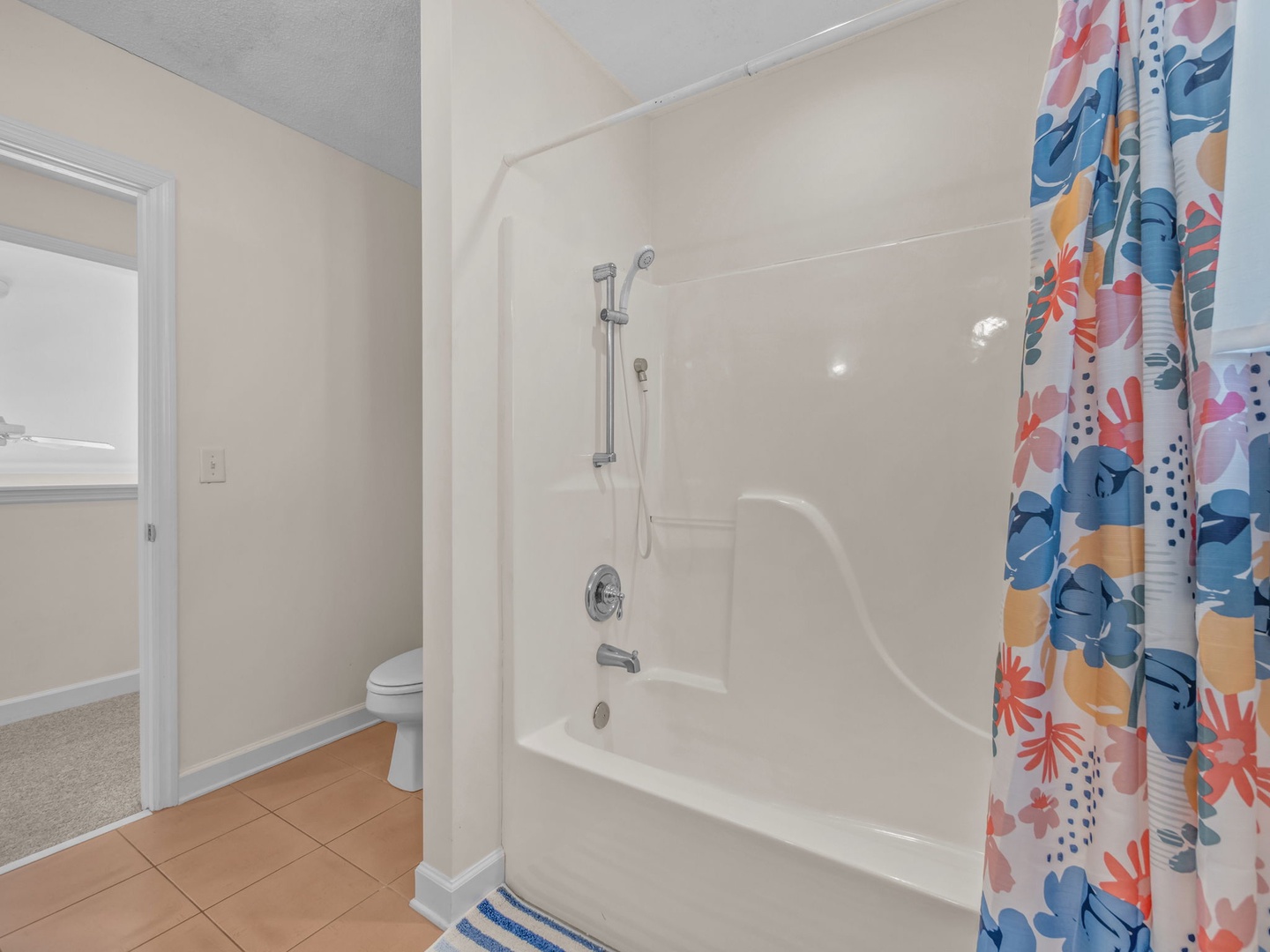 Refresh in your bright bathroom with a deep soaking tub, perfect for unwinding after long beach days.