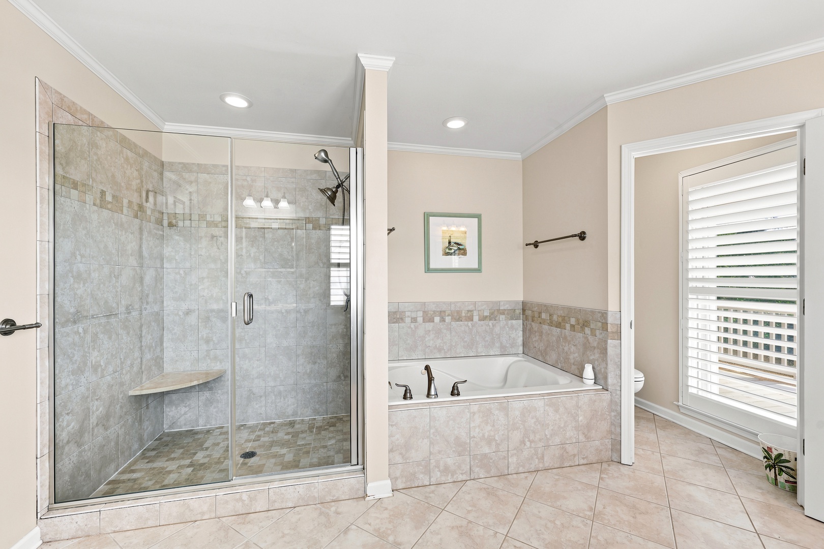 Blue Chair Stays | Full Bathroom