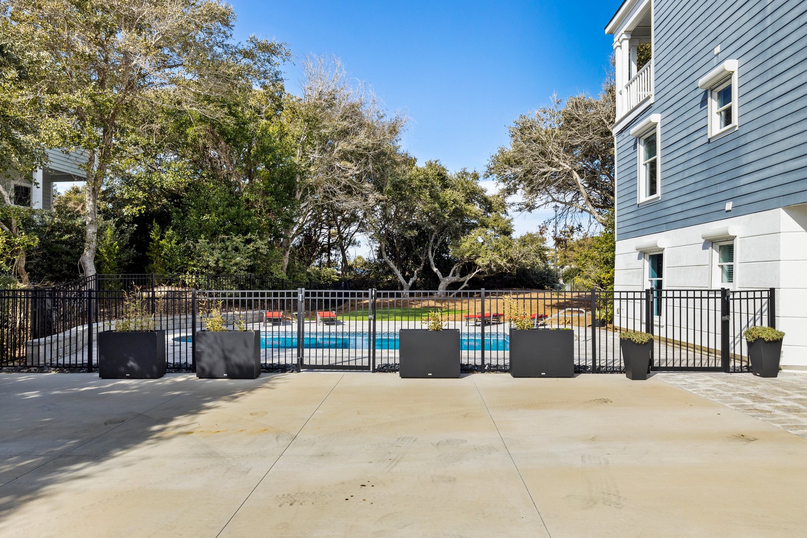Driveway and pool view