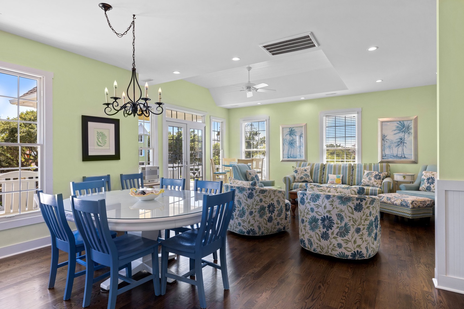 Kitchen Table and Living Room Views