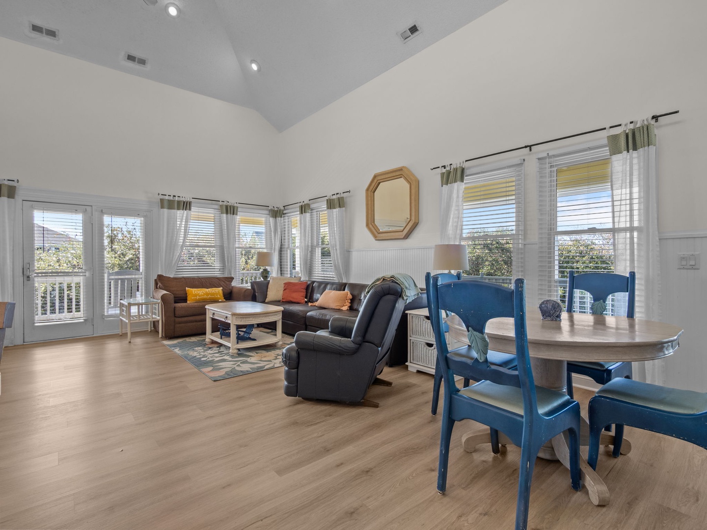 Open Living Room with Vaulted Ceilings
