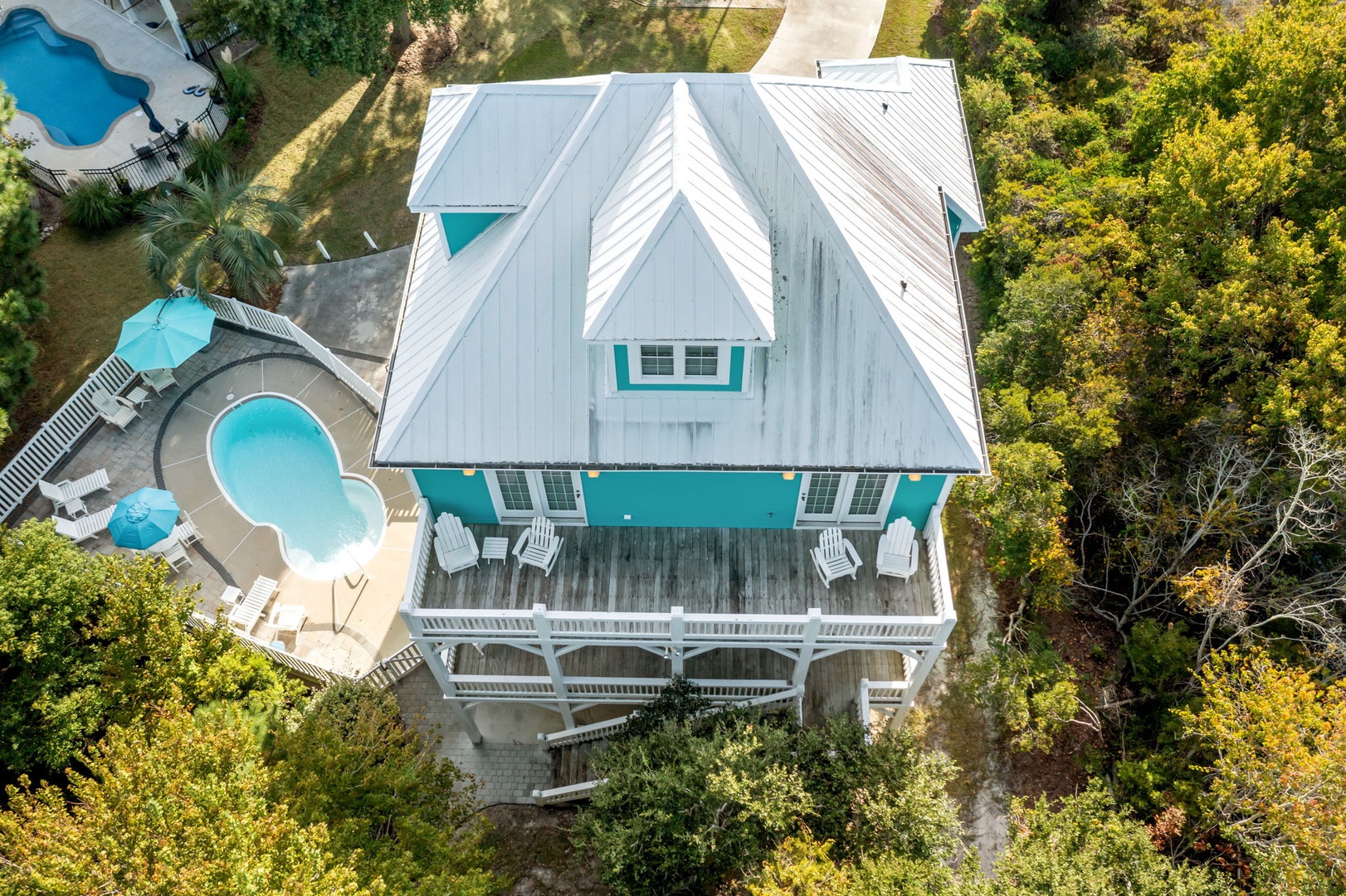 Birds Eye View of Back Yard