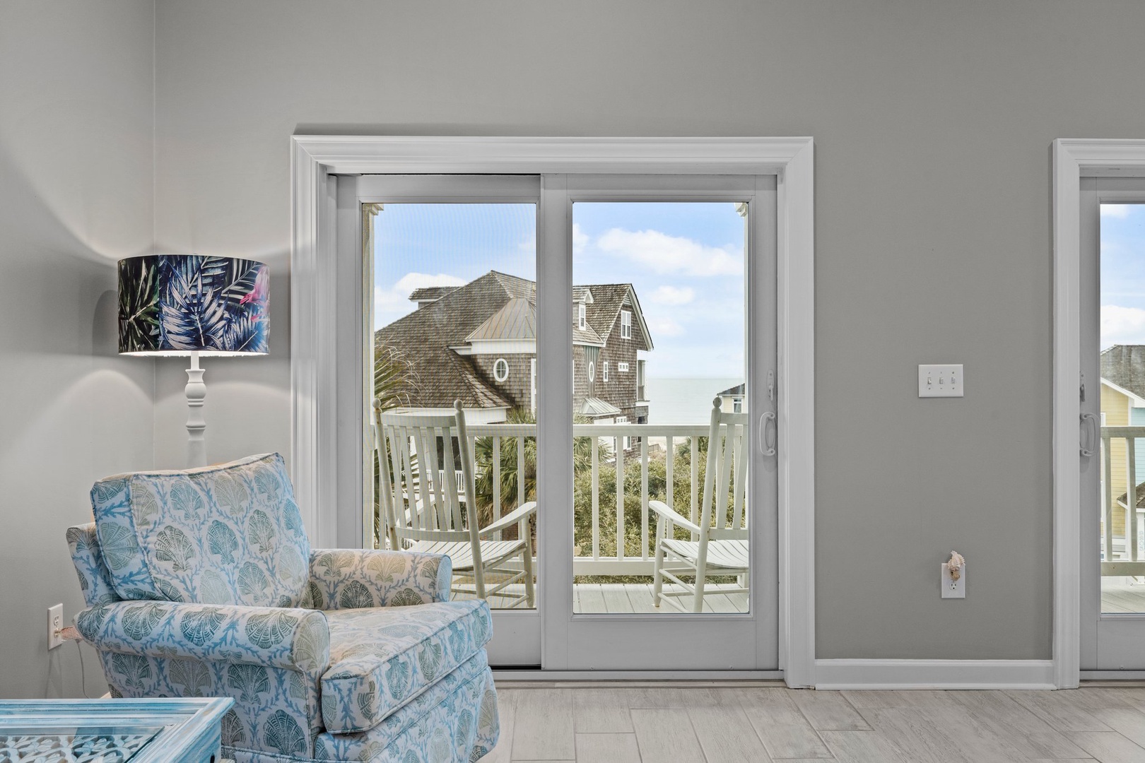 Outside view of upstairs living room window