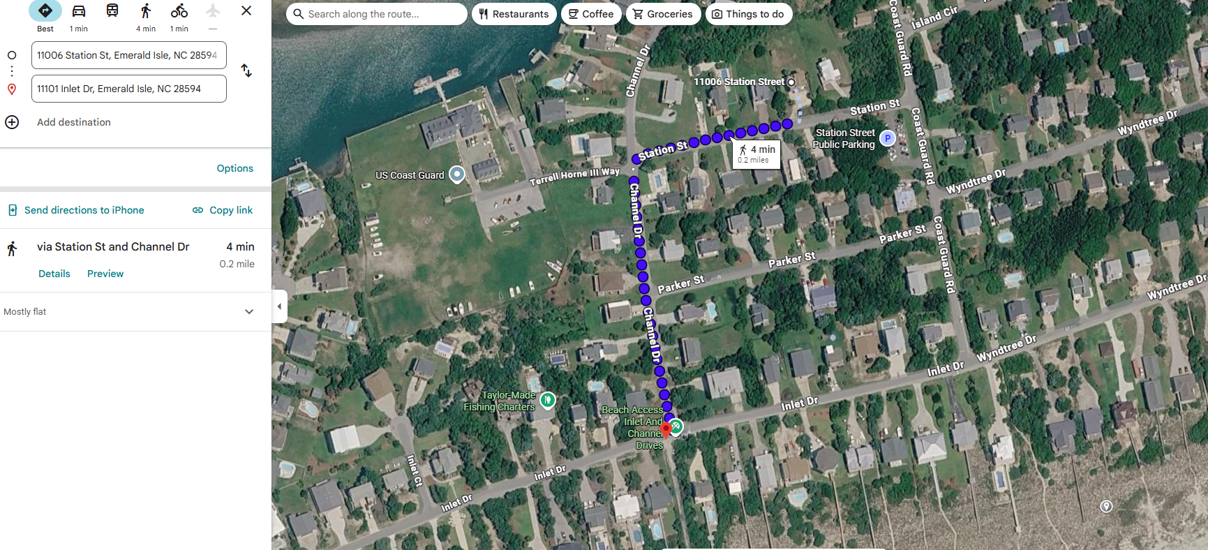 Aerial view showing the property's location and surrounding residential neighborhood for easy navigation to your destination.