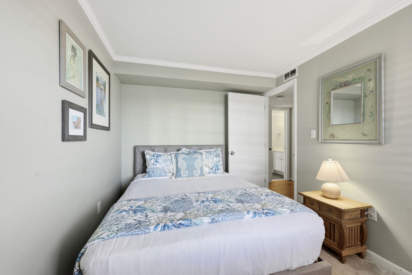 Unwind in your inviting bedroom with tasteful décor, plush bedding, and calming accents that make every night feel like a retreat.