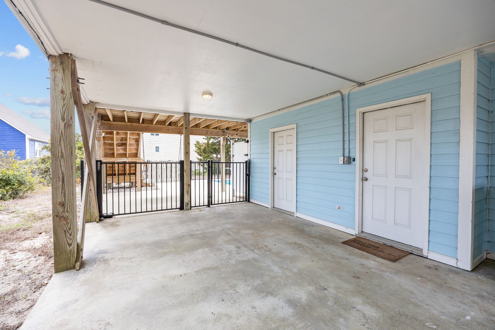 Carport area leading to Private Pool
