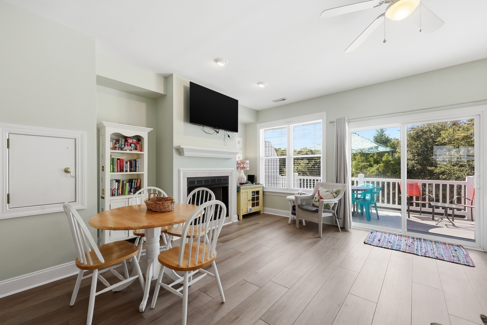 Gather around the cozy dining table with your favorite people, enjoy the warmth of the fireplace, and step outside to your private deck for morning coffee or sunset views.