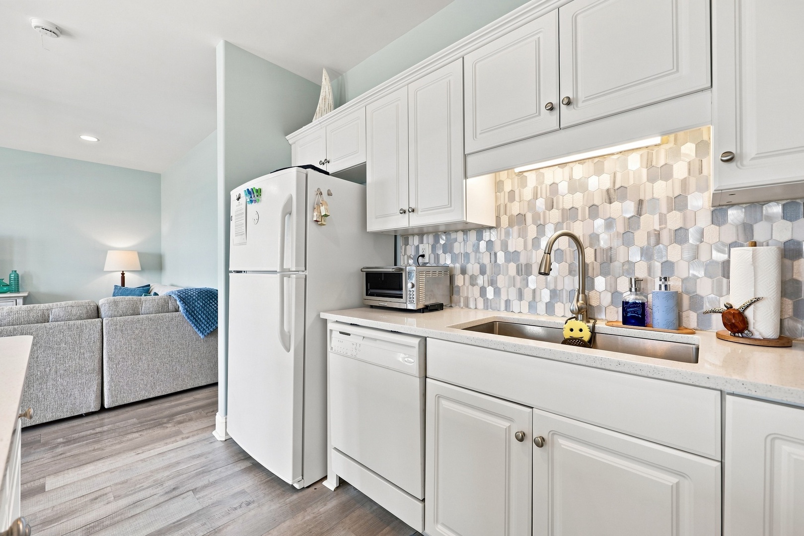 Ocean Club Oasis | Kitchen and Living Area