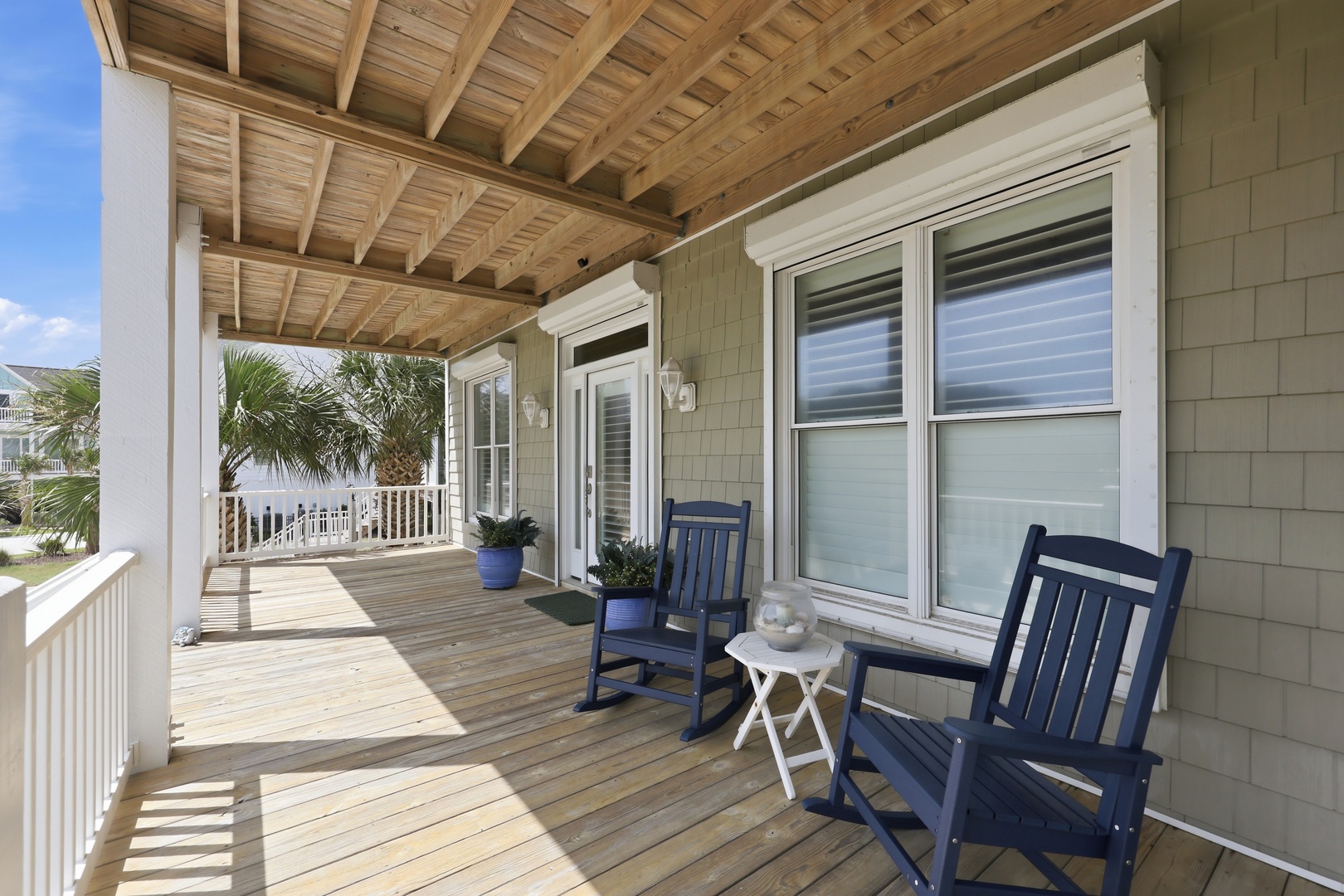 Blue Chair Stays | Covered Porch