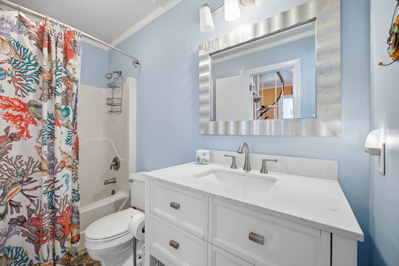 Bathroom Attached to Bunk Room and Hallway