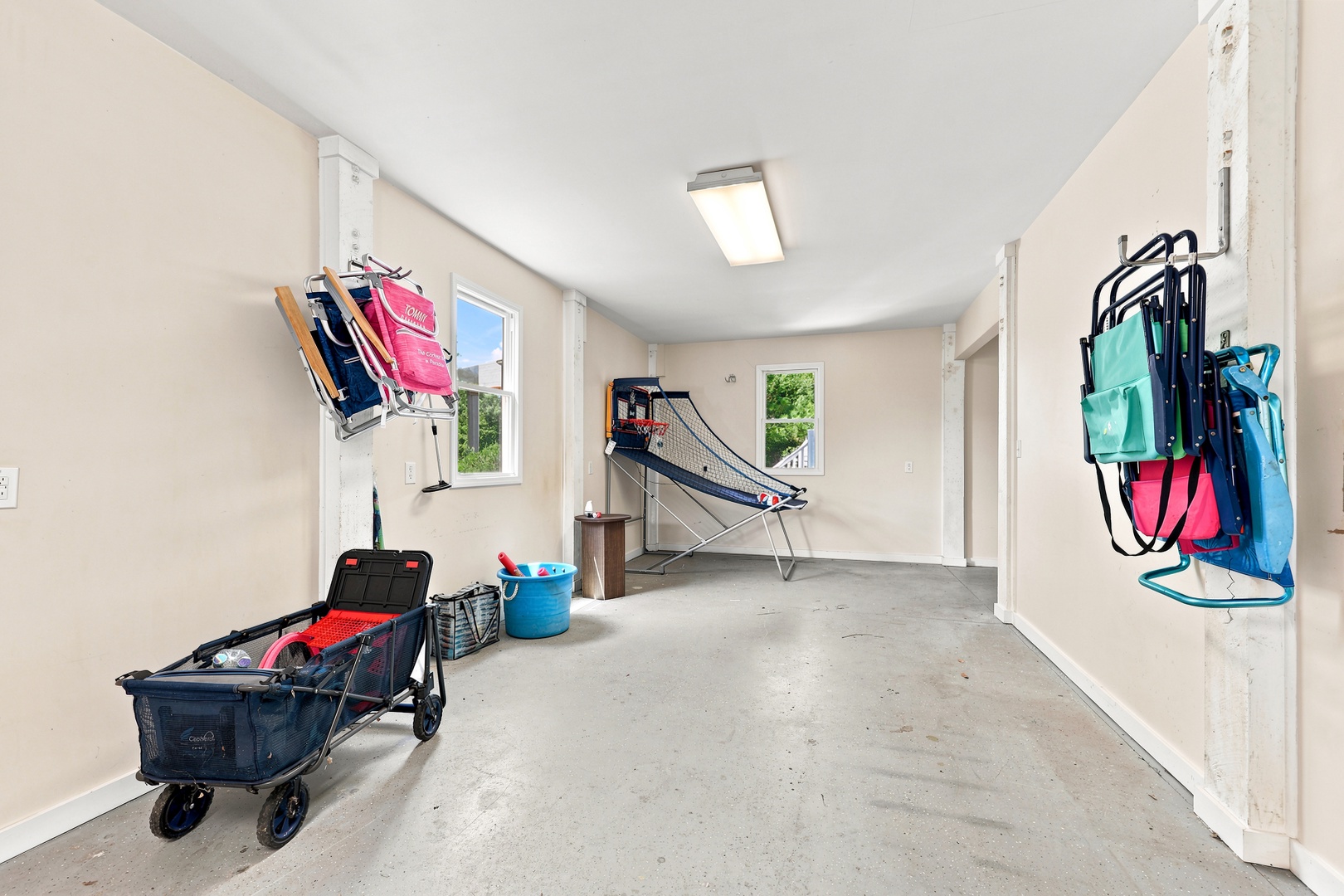Blue Chair Stays | Garage and Game Area