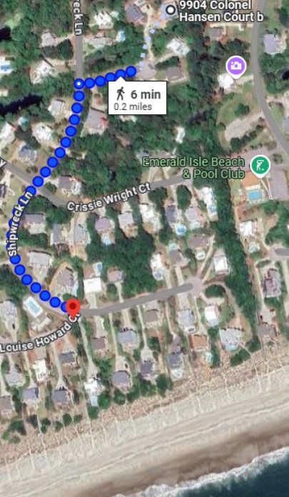 The Beach House beach access map 