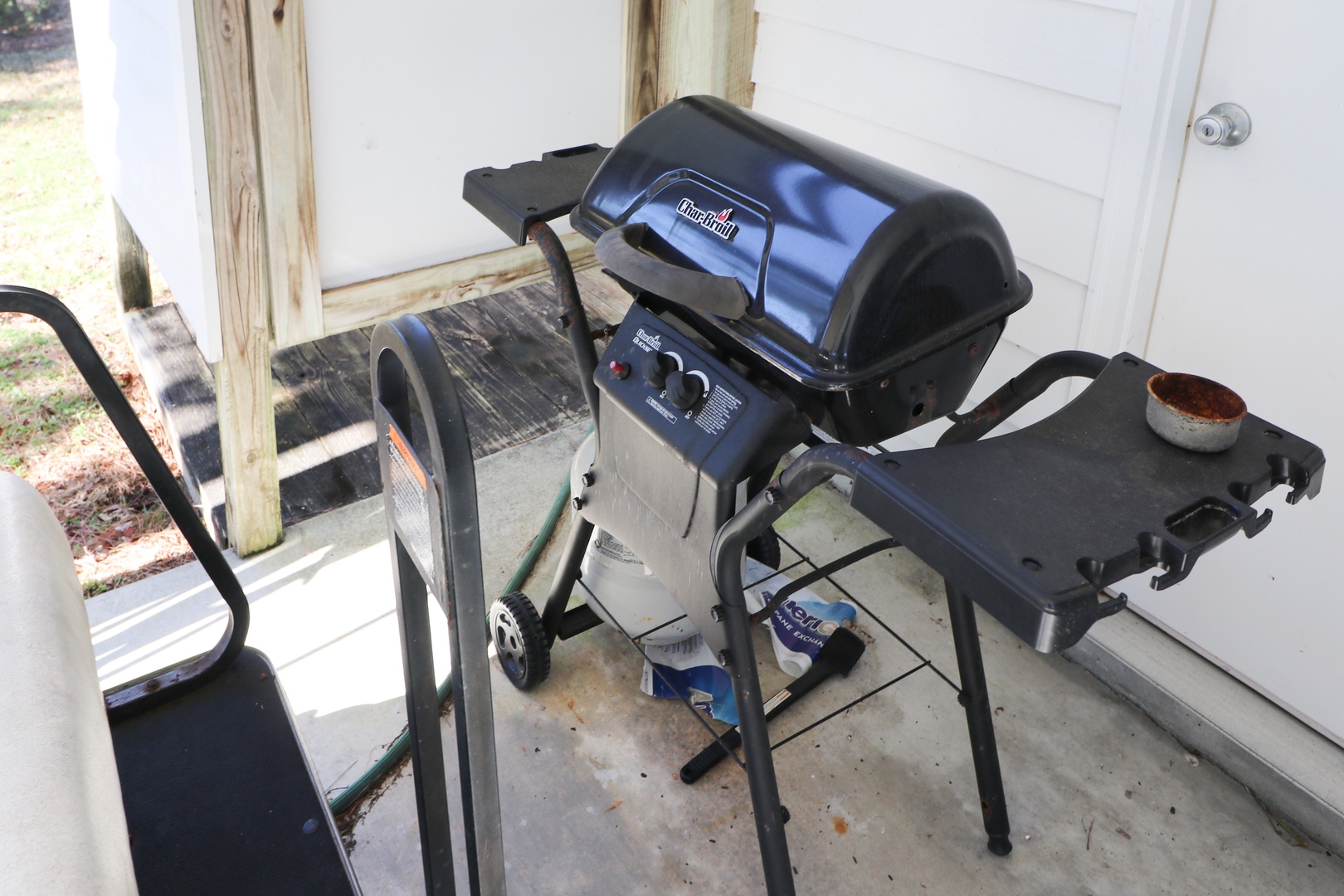 Propane grill for guest use