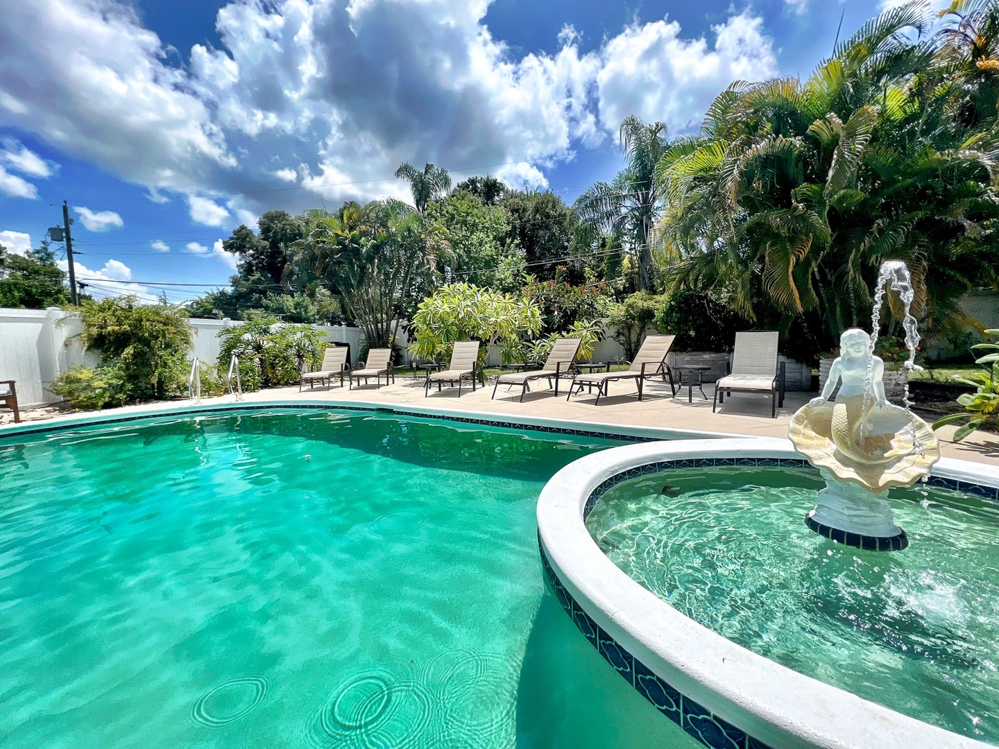 Pool and fountain