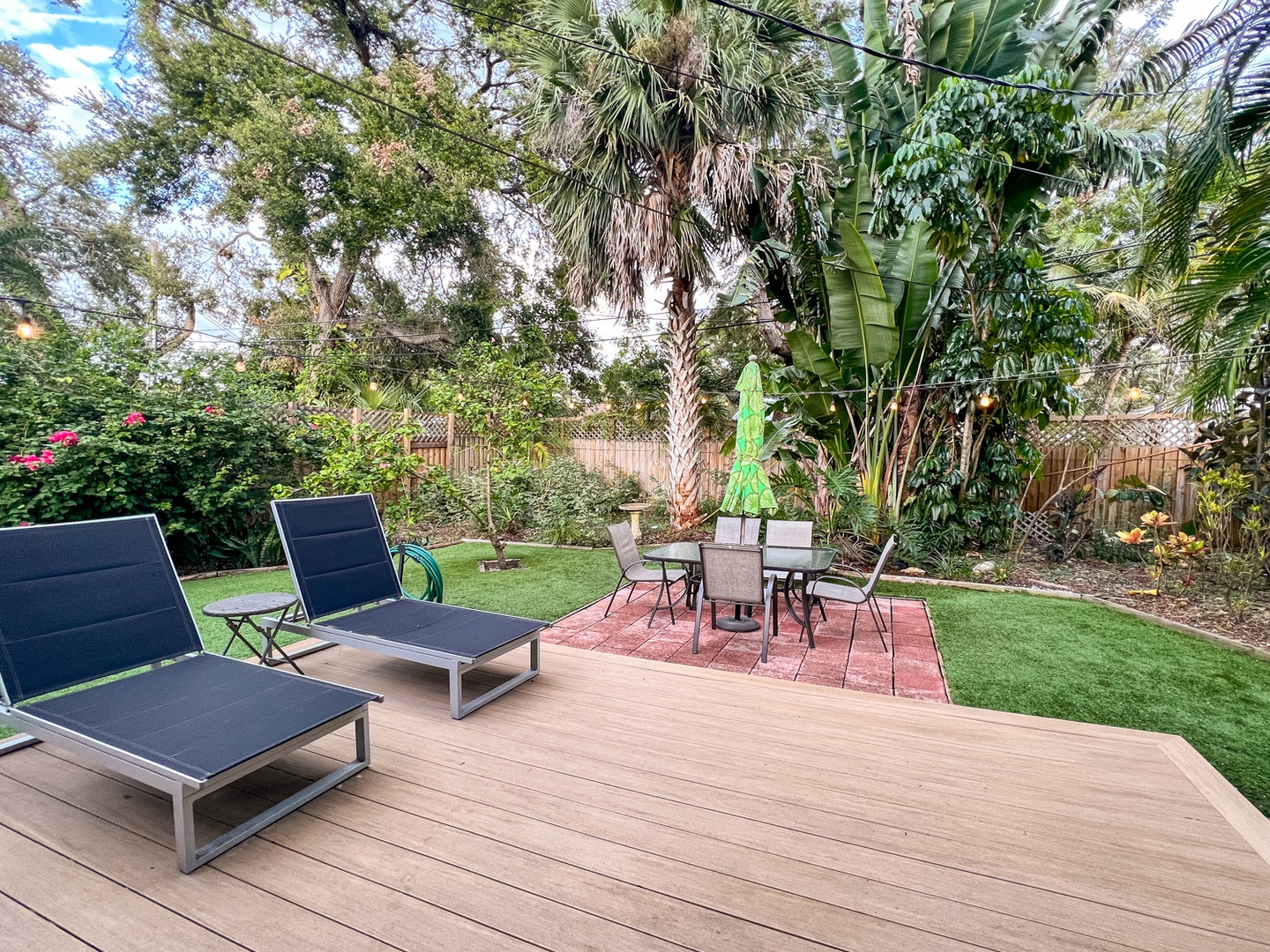 Backyard with Trex deck