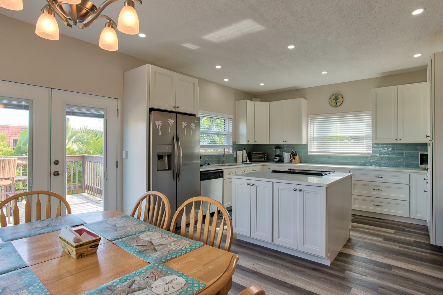 Kitchen table and island