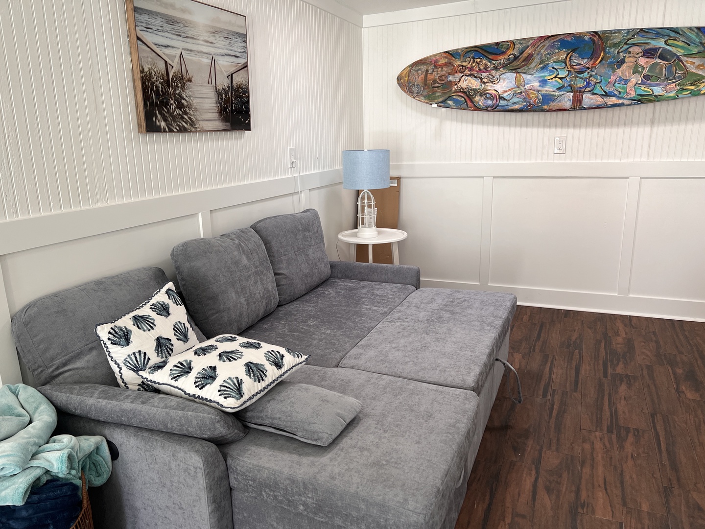 This sofa makes into a bed (without the nasty wires and bars)