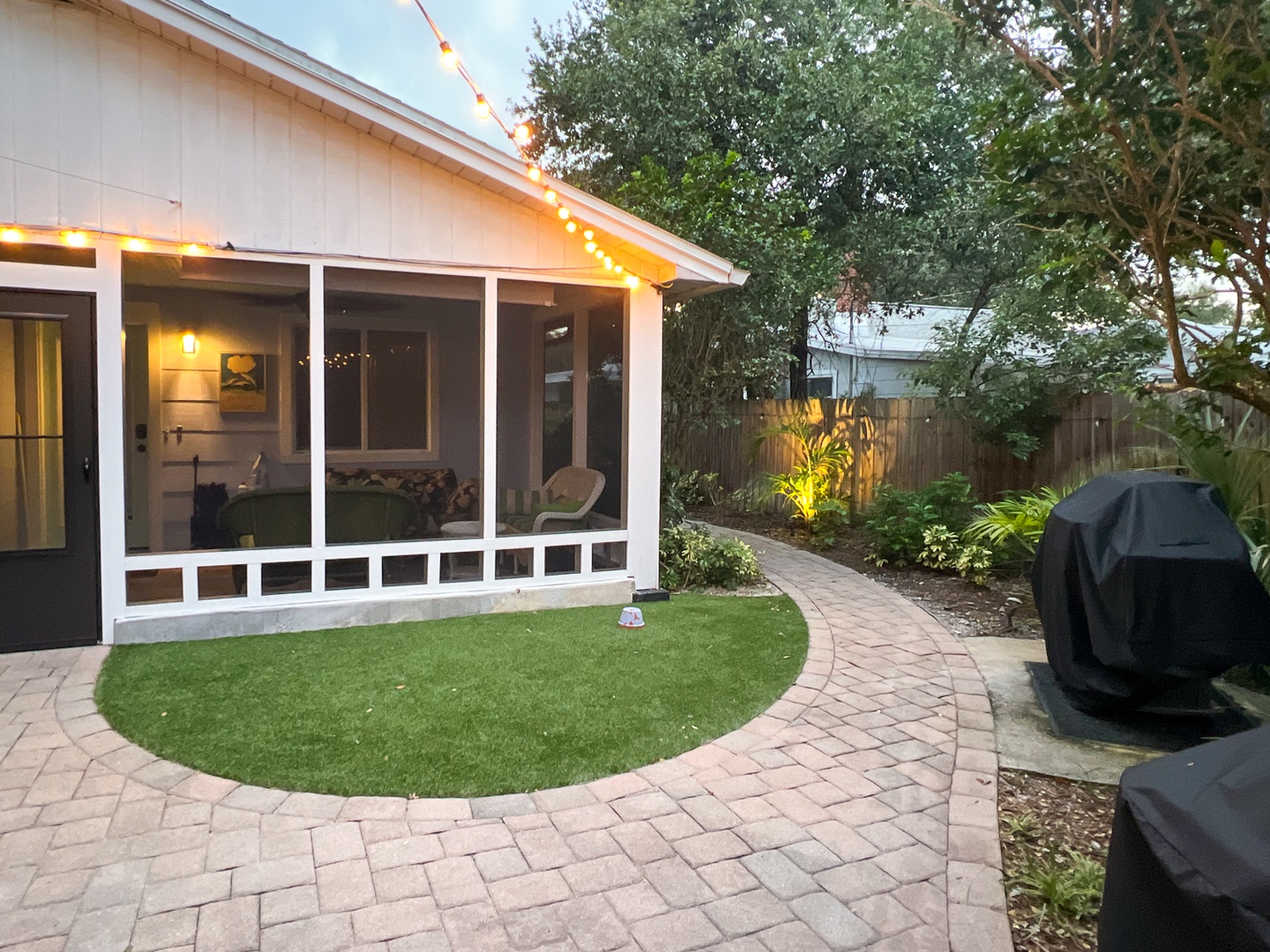 Backyard at dusk