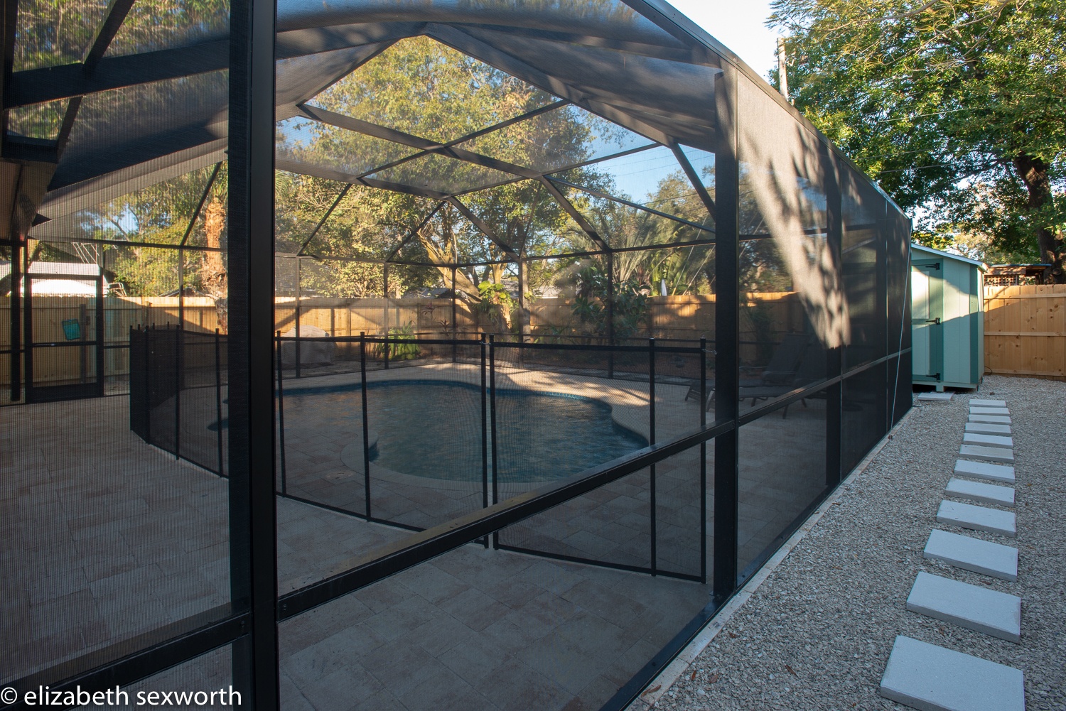 Caged pool