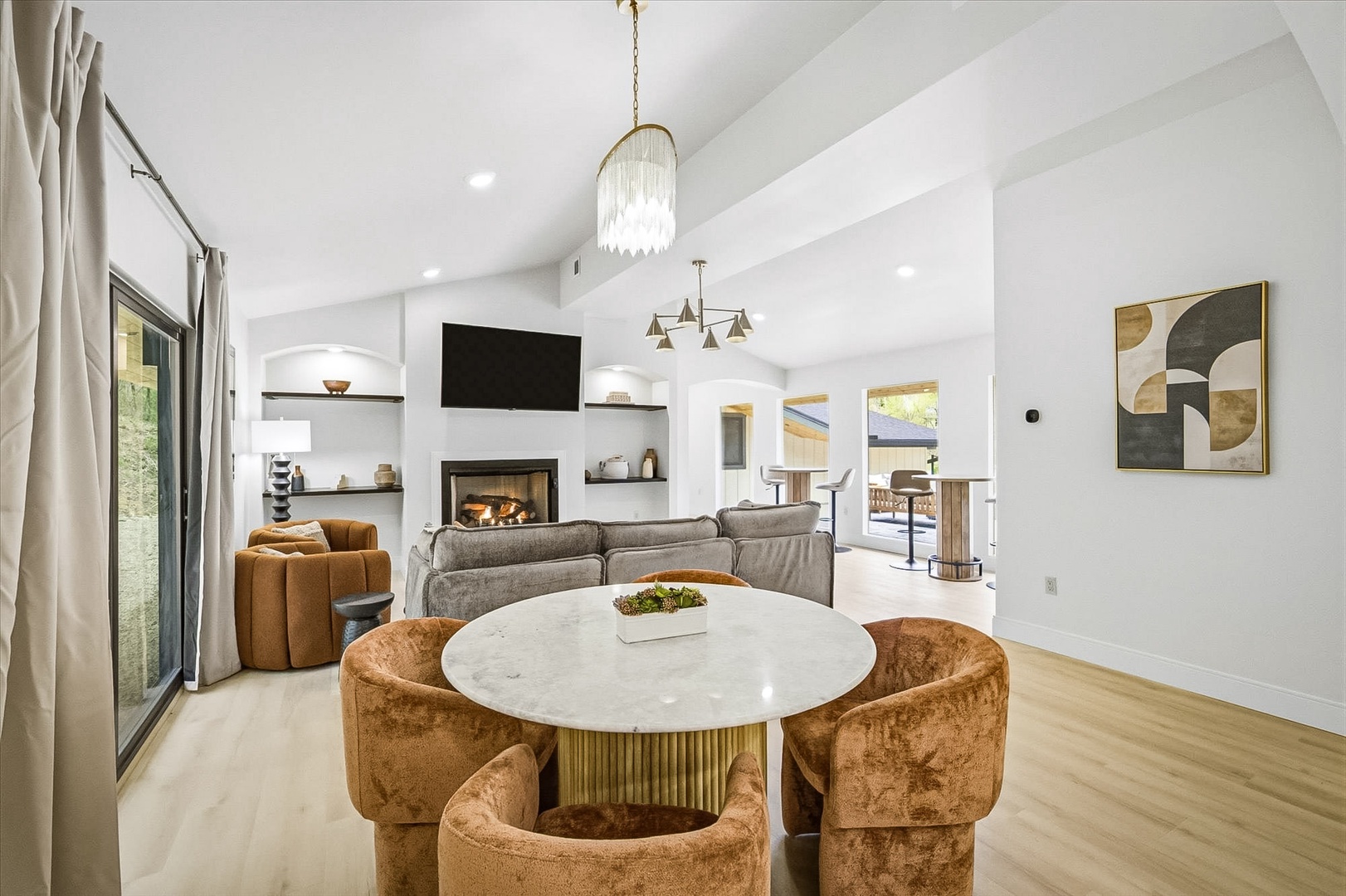 Living room with game table