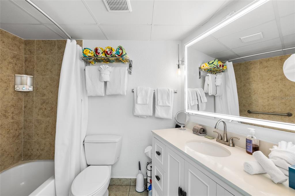 Bathroom  Stocked with Linens & Toiletries