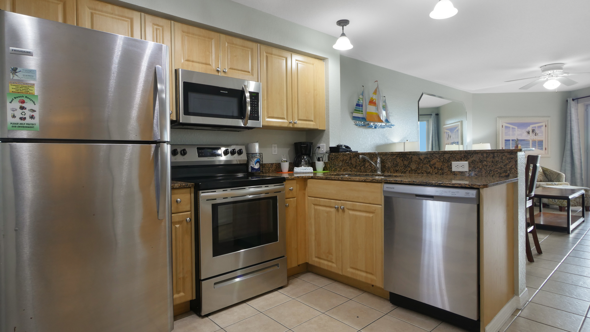 Surf Beach Room 303 Kitchen