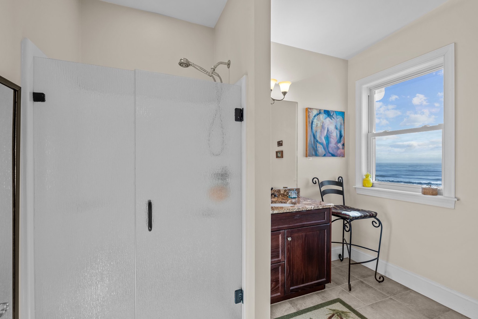 Refresh with a stunning ocean view from your private bathroom, where every shower becomes a scenic retreat.