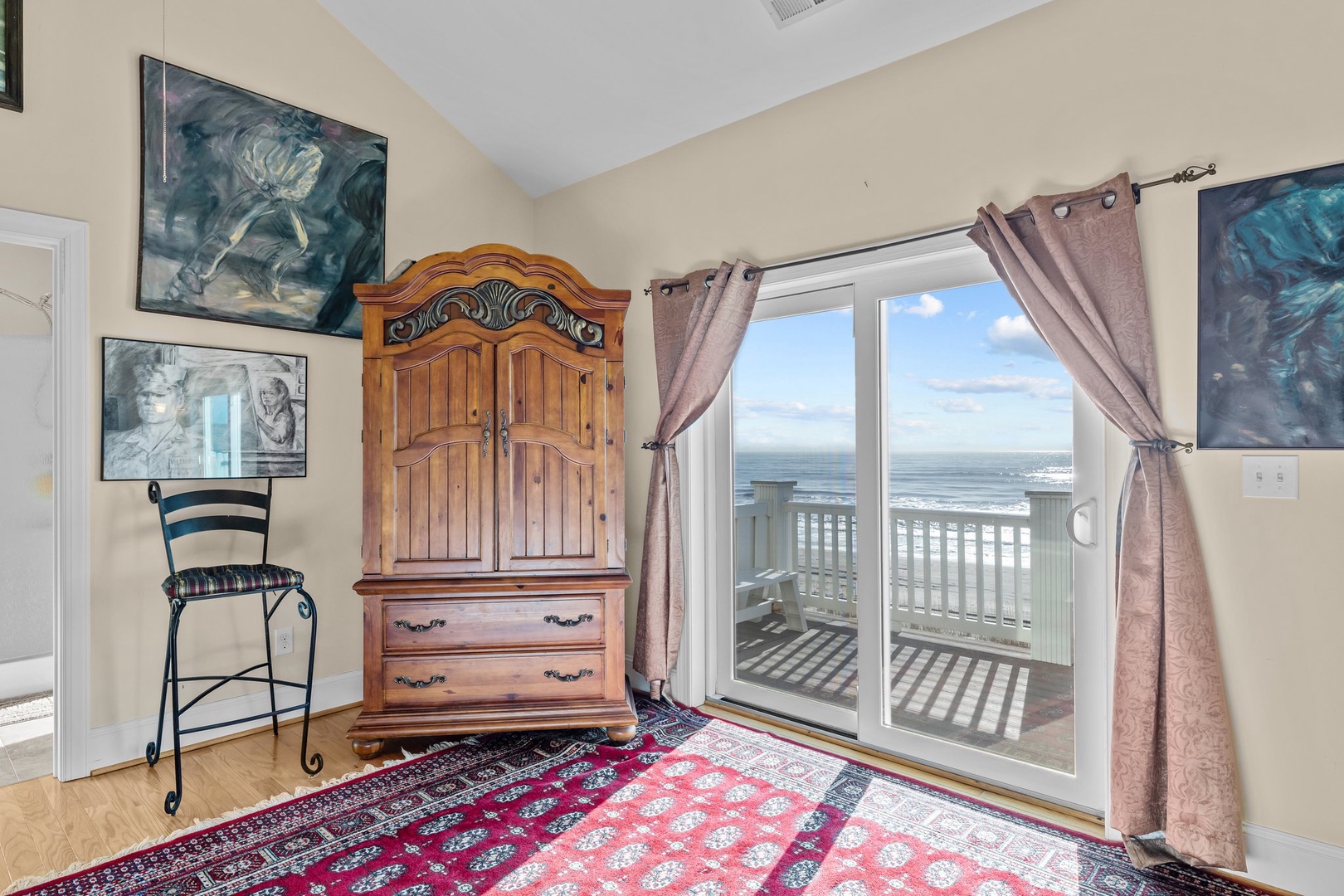 Wake up to stunning ocean views from your bedroom, where the sea breeze flows through sliding doors to your private balcony.
