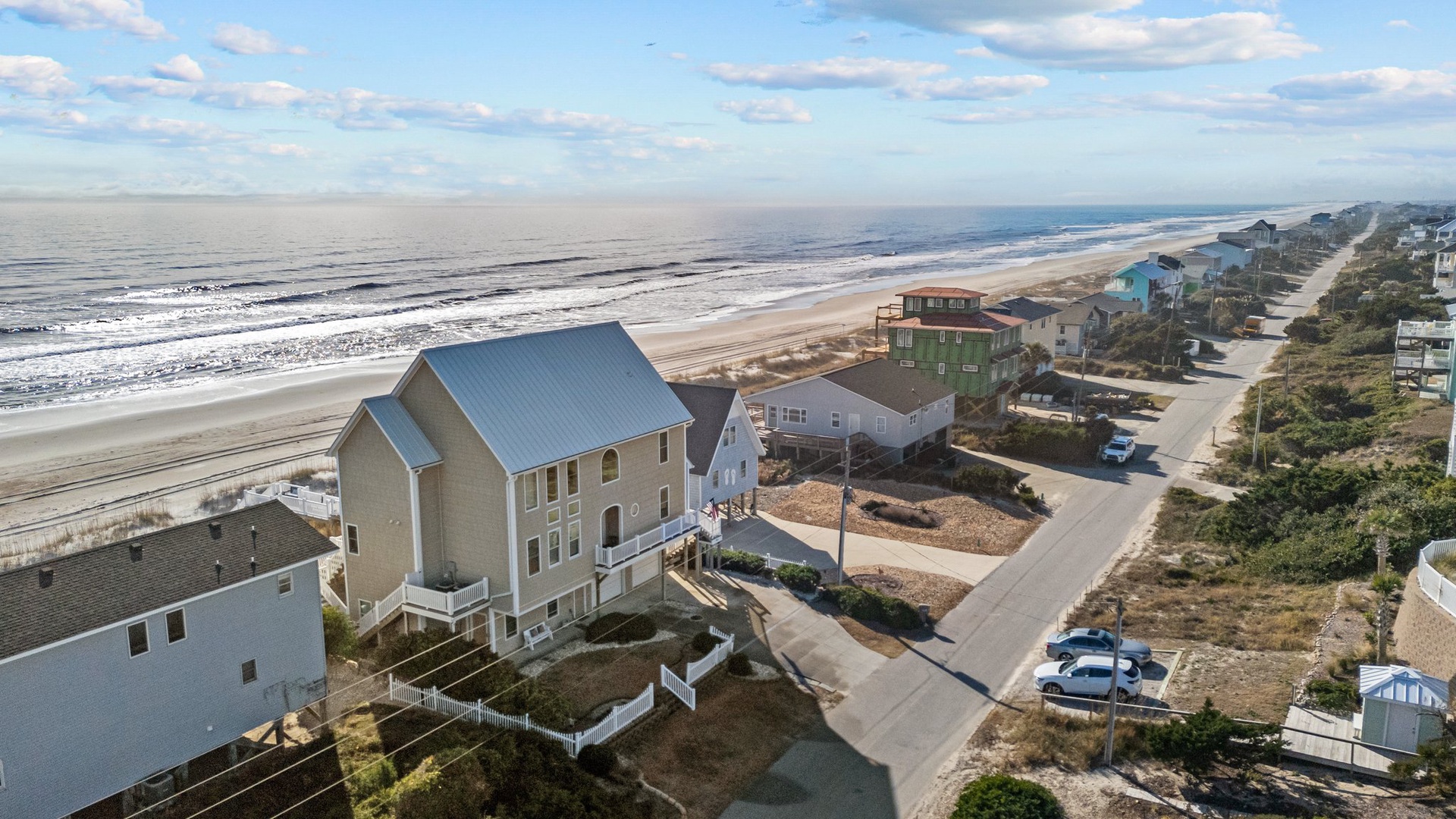 Stunning beachfront location with direct ocean access and coastal community charm.