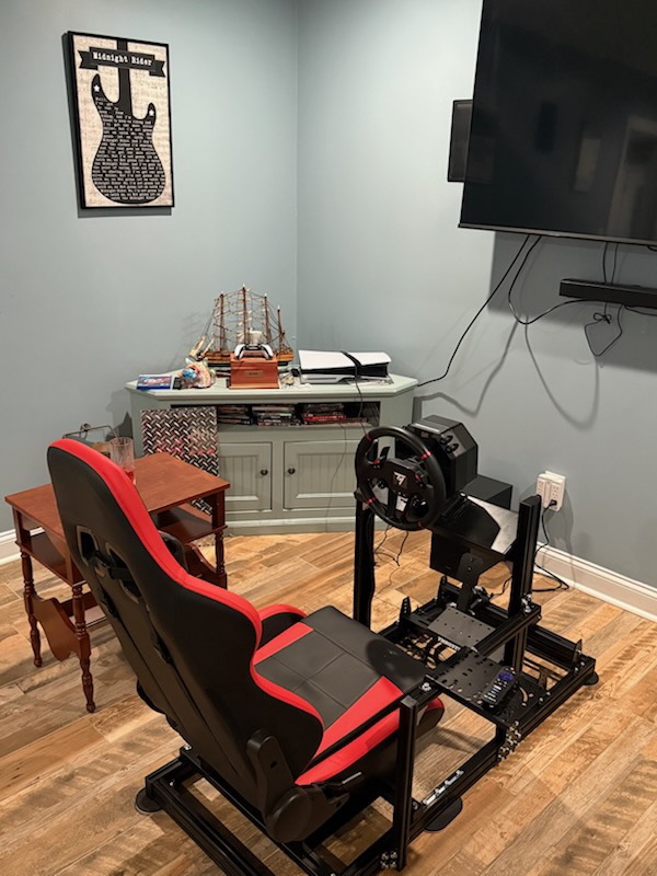 Game Room with a PS5 pro and driving simulator game