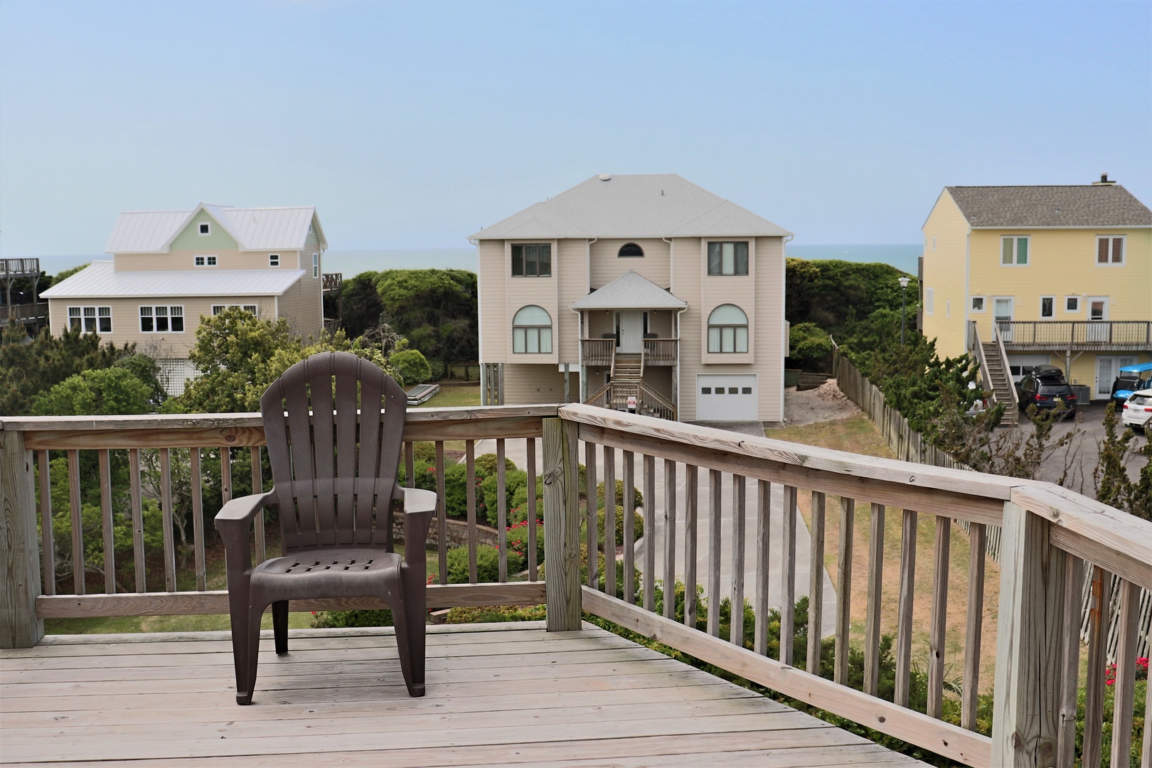 Take in coastal neighborhood views from your private deck, where morning coffee feels extra special with scenic surroundings stretching before you.