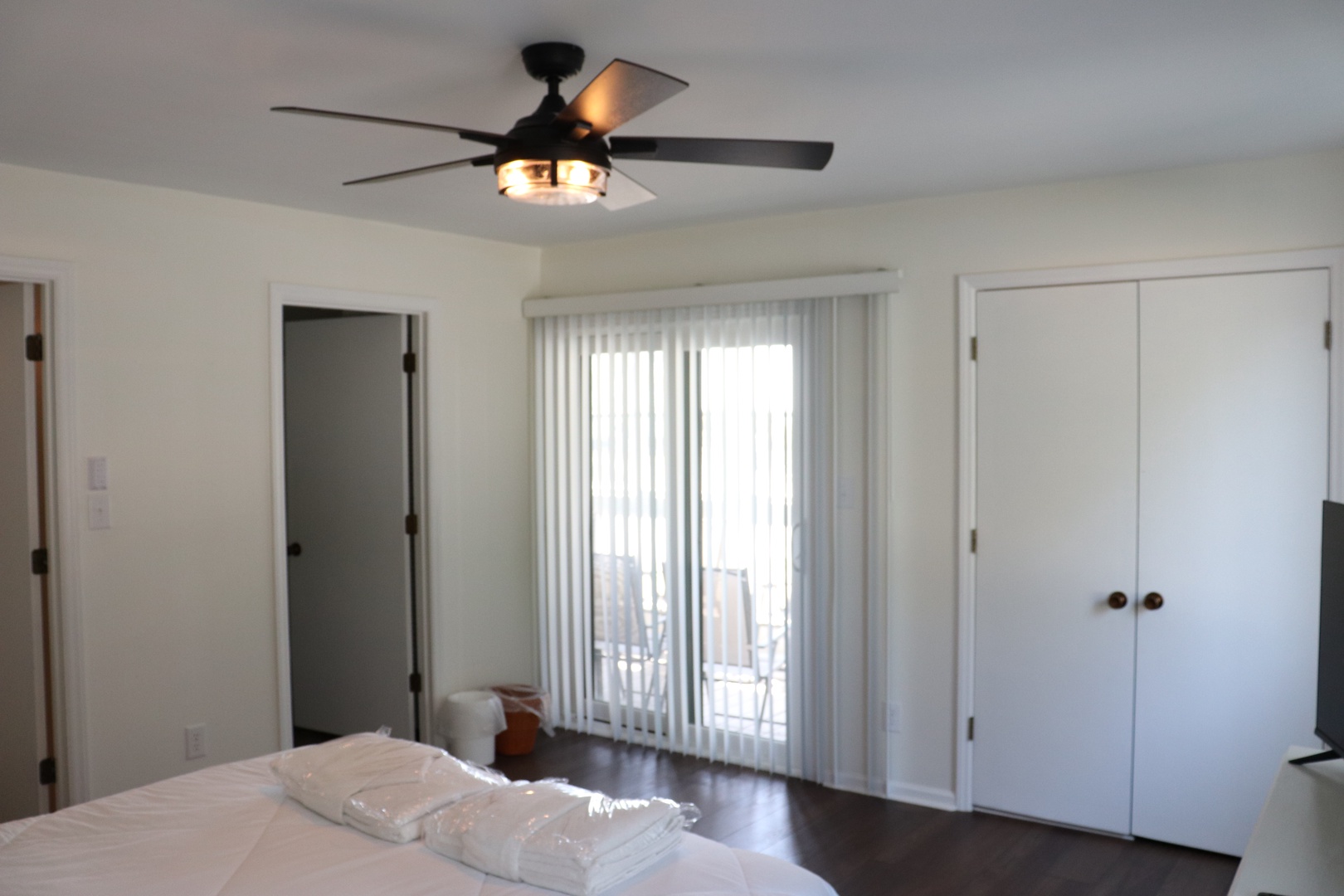 Your bright bedroom features a ceiling fan for comfort, private balcony access, and ample wardrobe storage for all your belongings.