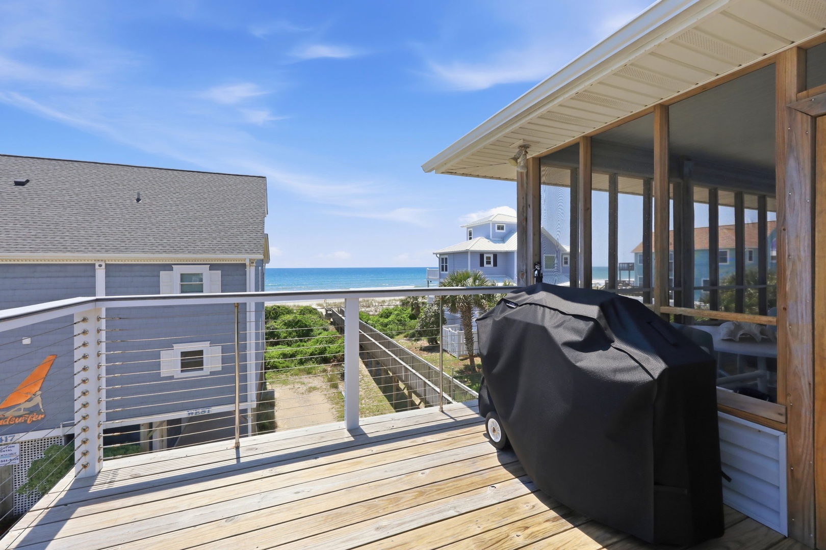 Step out onto your private deck where ocean breezes and stunning sea views await. Grill up a meal while soaking in the coastal scenery from this perfect outdoor retreat.