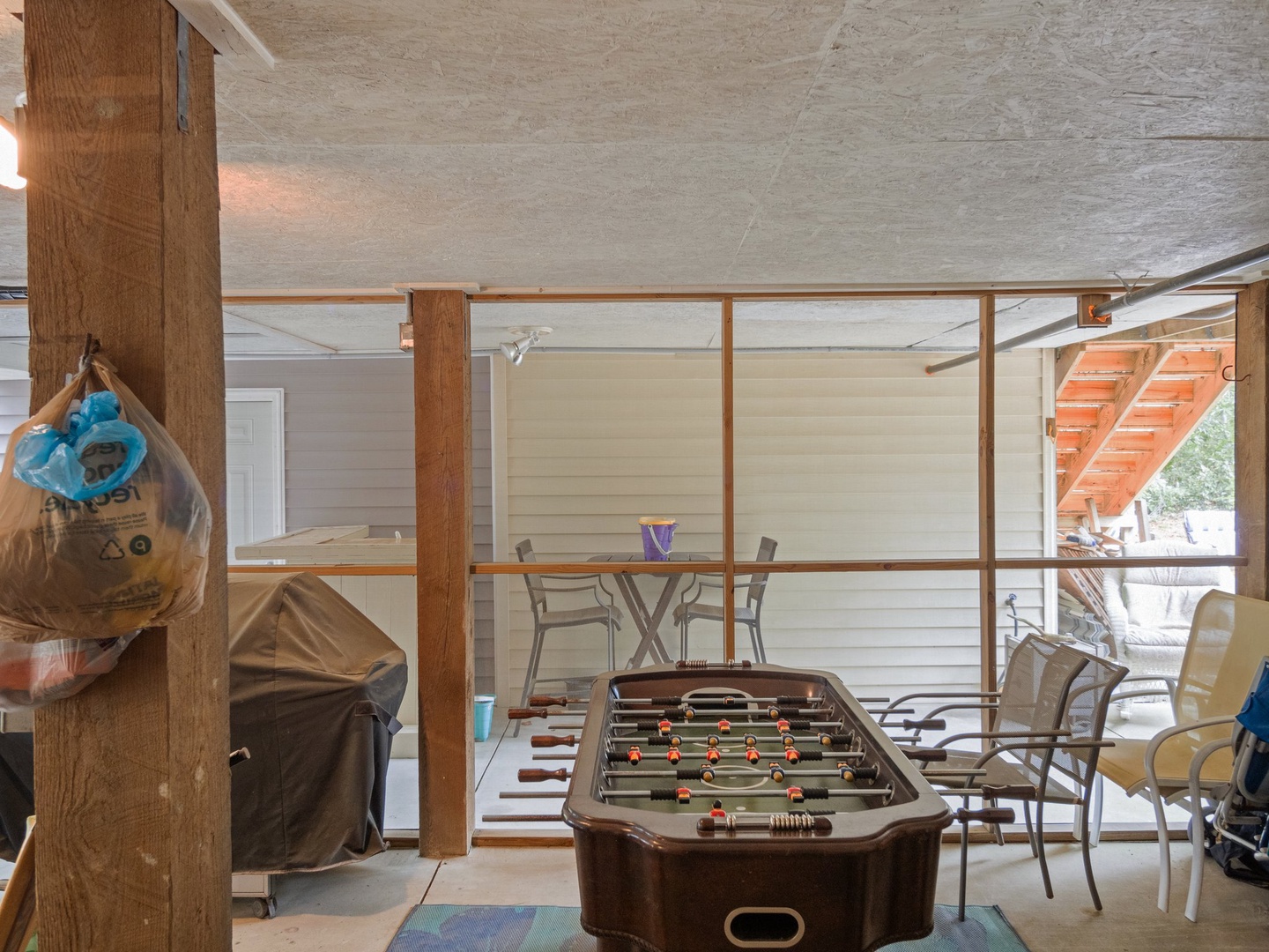 Challenge friends to foosball in your private game room, then step onto your covered patio for fresh air and outdoor relaxation.