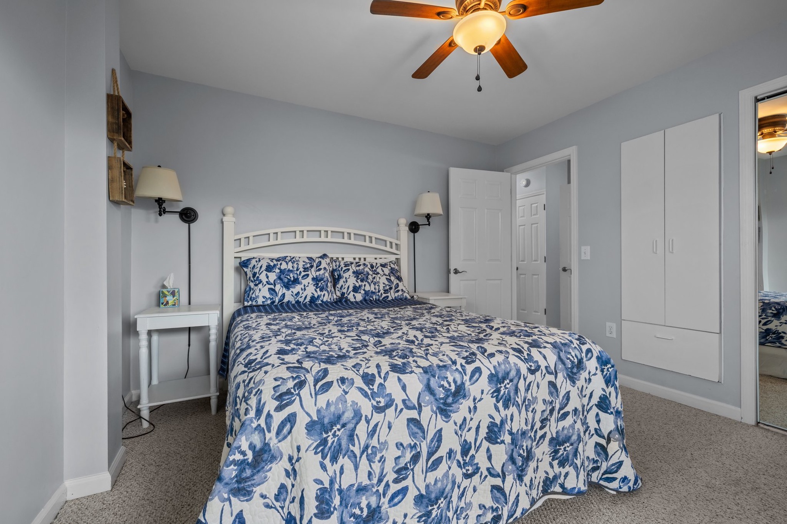 Drift off to restful sleep in your peaceful bedroom, complete with ceiling fan and ample wardrobe storage for all your belongings.